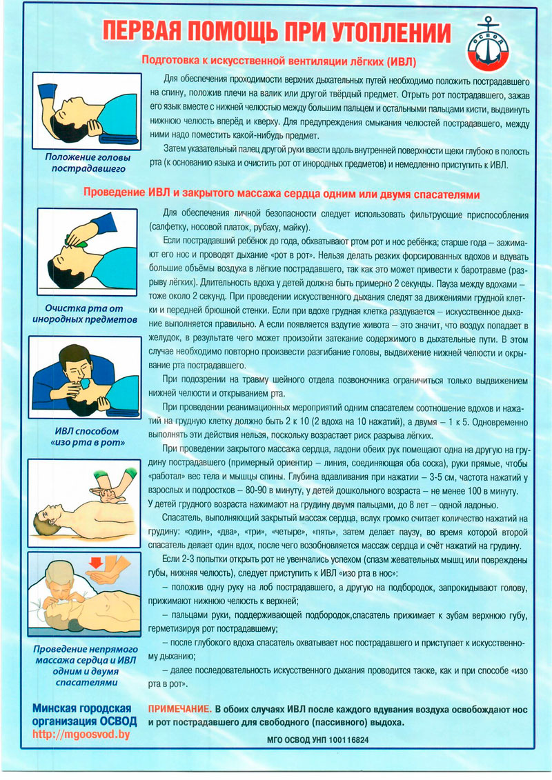 ПЕРВАЯ ПОМОЩЬ ПРИ УПОПЛЕНИИ